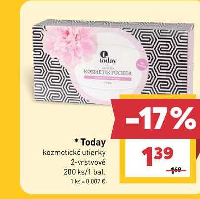 Today kozmetické utierky 2-vrstvové 200 ks/1 bal.