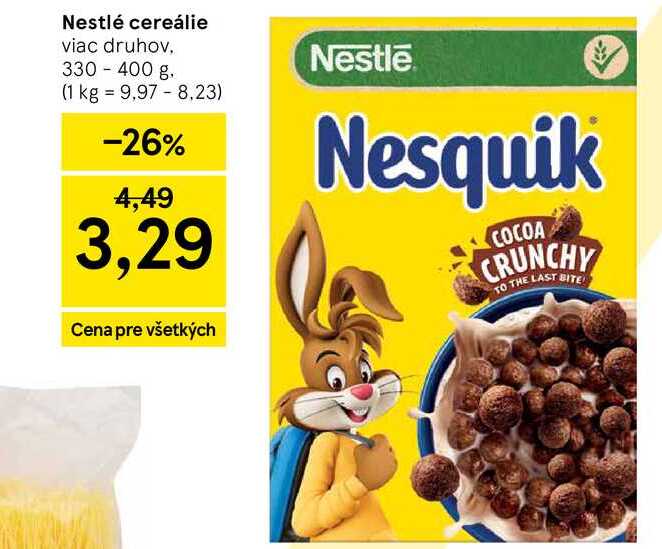 Nestlé cereálie viac druhov 330 - 400 g