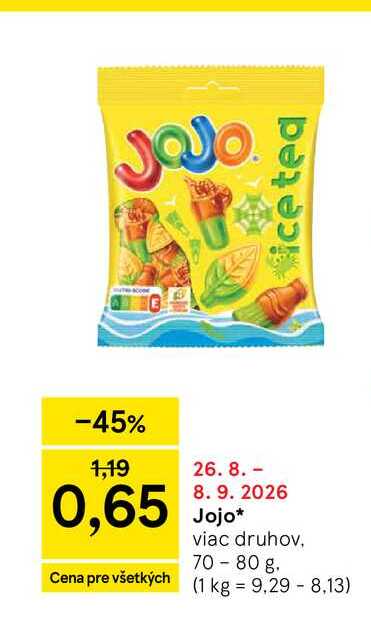 Jojo viac druhov, 70-80 g
