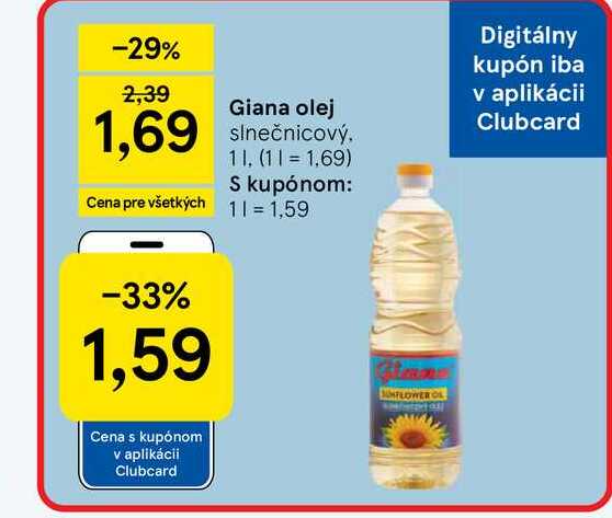 Giana olej slnečnicový 1l
