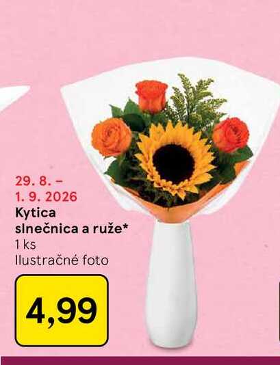 Kytica slnečnica a ruže 1 ks