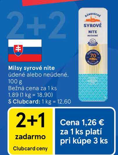 Milsy syrové nite údené alebo neúdené 100 g 