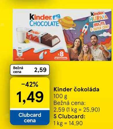Kinder čokoláda 100g