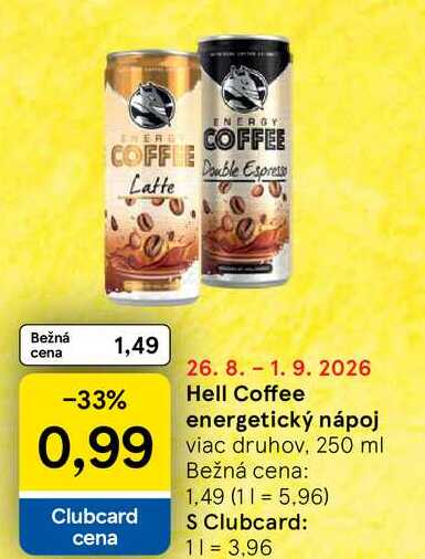 Hell Coffee energetický nápoj viac druhov, 250 ml