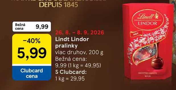 Lindt Lindor pralinky viac druhov 200 g