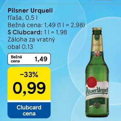 Pilsner Urquell fľaša, 0.5l
