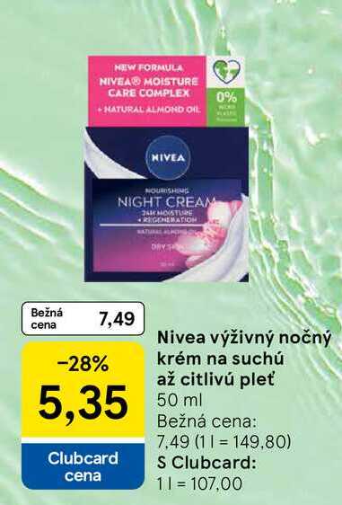 Nivea výživný nočný krém na suchú až citlivú pleť 50 ml