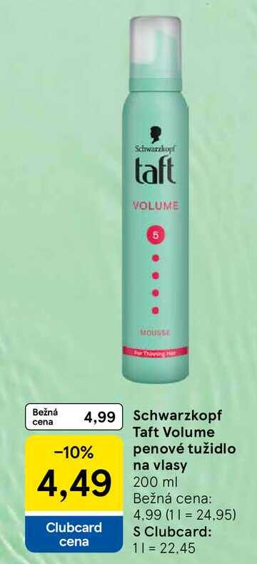 Schwarzkopf Taft Volume penové tužidlo na vlasy 200 ml