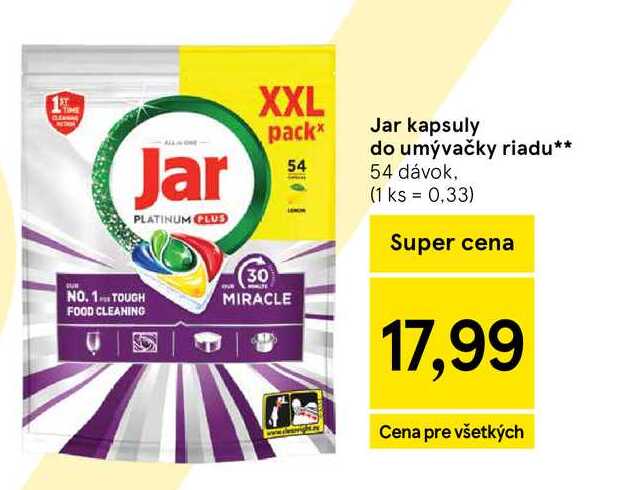 Jar kapsuly do umývačky riadu 54 dávok