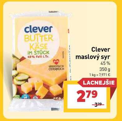 Clever maslový syr 45% 350 g