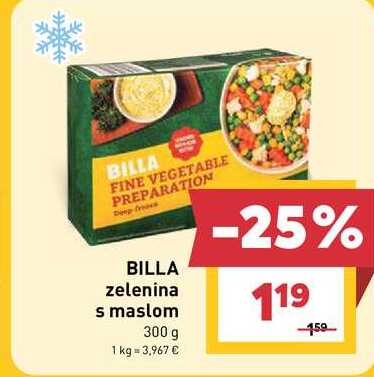 BILLA zelenina s maslom 300 g 