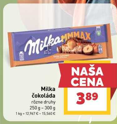 Milka čokoláda rôzne druhy 250 g -300 g