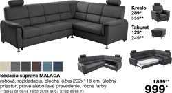 Sedacia súprava MALAGA