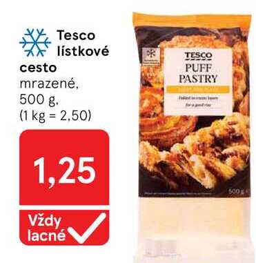 Tesco lístkové mrazené, 500 g