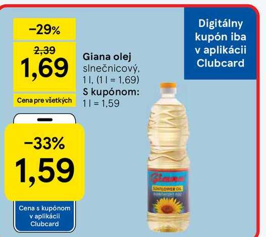 Giana olej slnečnicový 1l