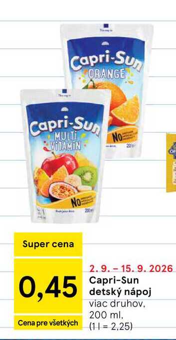 Capri-Sun detský nápoj viac druhov, 200 ml