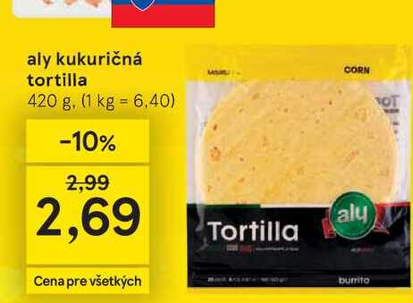 aly kukuričná tortilla 420 g