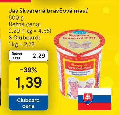 Jav škvarená bravčová masť 500 g