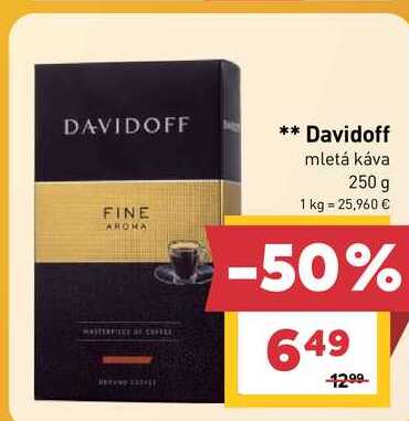 Davidoff mletá káva 250 g  v akcii