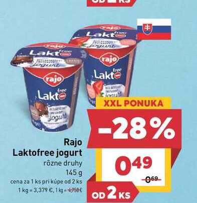 Rajo Laktofree jogurt rôzne druhy 145 g