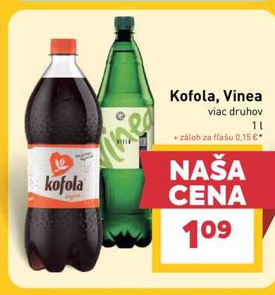 Kofola 1 l, vybrané druhy
