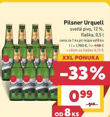 Pilsner Urquell 500 ml flaša v akcii