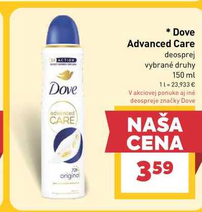 Dove Advanced Care deosprej vybrané druhy 150 ml