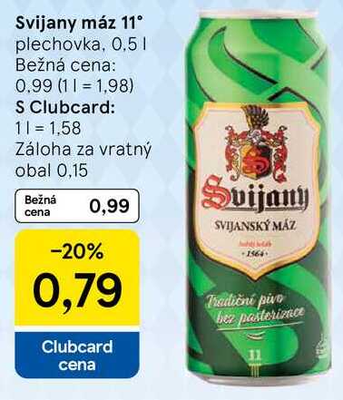 Svijany máz 11° plechovka, 0,5l