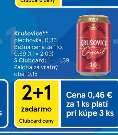 Krušovice plechovka, 0.33l