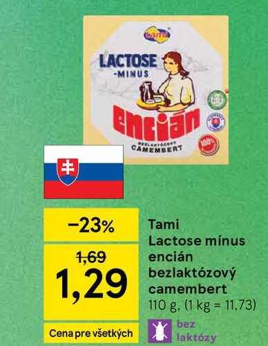Tami Lactose mínus encián bezlaktózový camembert 110 g