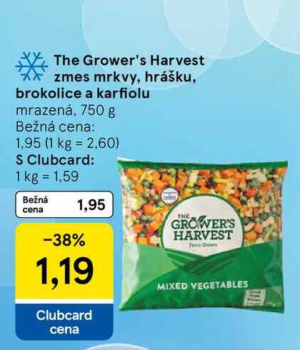 The Grower's Harvest zmes mrkvy, hrášku, brokolice a karfiolu mrazená, 750 g