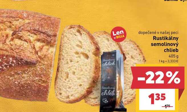 Rustikálny semolinový chlieb 405 g
