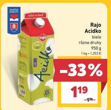 Rajo Acidko biele rôzne druhy 950 g