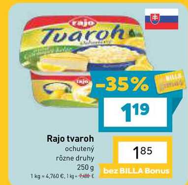 Rajo tvaroh ochutený rôzne druhy 250 g
