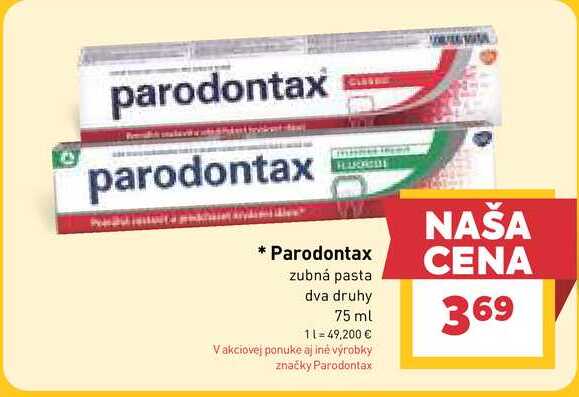 Parodontax zubná pasta dva druhy 75 ml