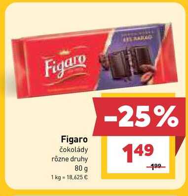 Figaro Figaro čokolády rôzne druhy 80 g