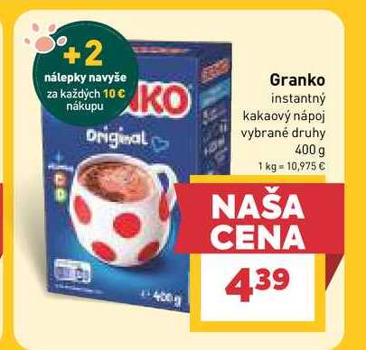 Original Granko instantný kakaový nápoj vybrané druhy 400 g