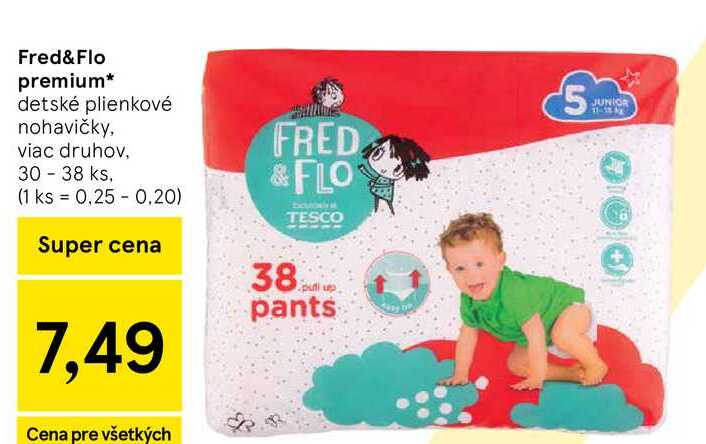 Fred&Flo premium detské plienkové nohavičky, viac druhov, 30 - 38 ks