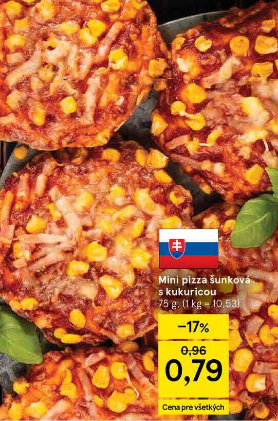 Mini pizza šunková s kukuricou 75 g