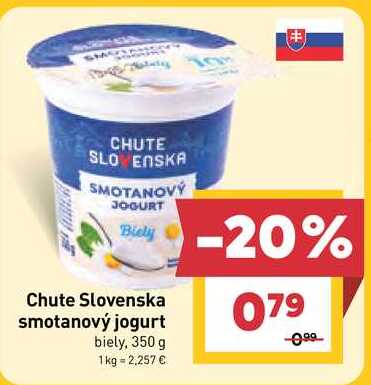 Chute Slovenska smotanový jogurt biely, 350 g  v akcii