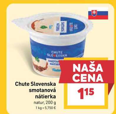 Chute Slovenska smotanová nátierka natur, 200 g