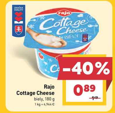 Rajo Cottage Cheese biely, 180 g