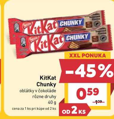 KitKat Chunky oblátky v čokoláde rôzne druhy 40 g