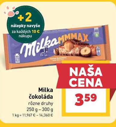 Milka čokoláda rôzne druhy 250 g -300 g