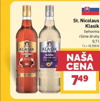 St. Nicolaus Klasik Liehovina rôzne druhy 0,7l