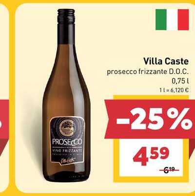 Villa Caste prosecco frizzante D.O.C. 0,75 l