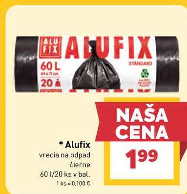 Alufix vrecia na odpad čierne 60 l/20 ks v bal.