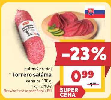 Torrero saláma cena za 100 g