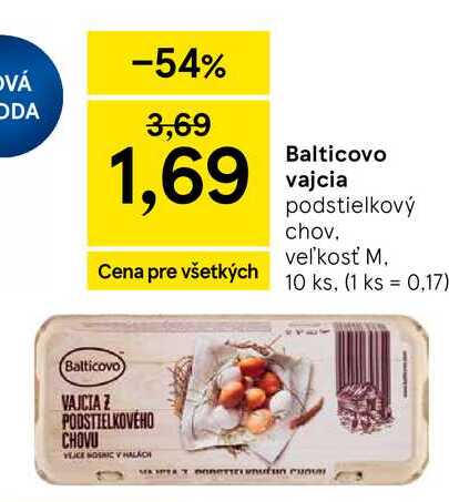 Balticovo vajcia podstielkový chov veľkosť M 10 ks