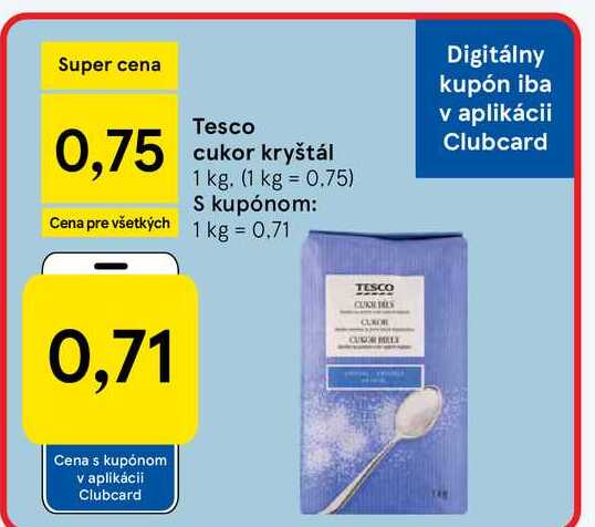 Tesco cukor kryštál 1 kg